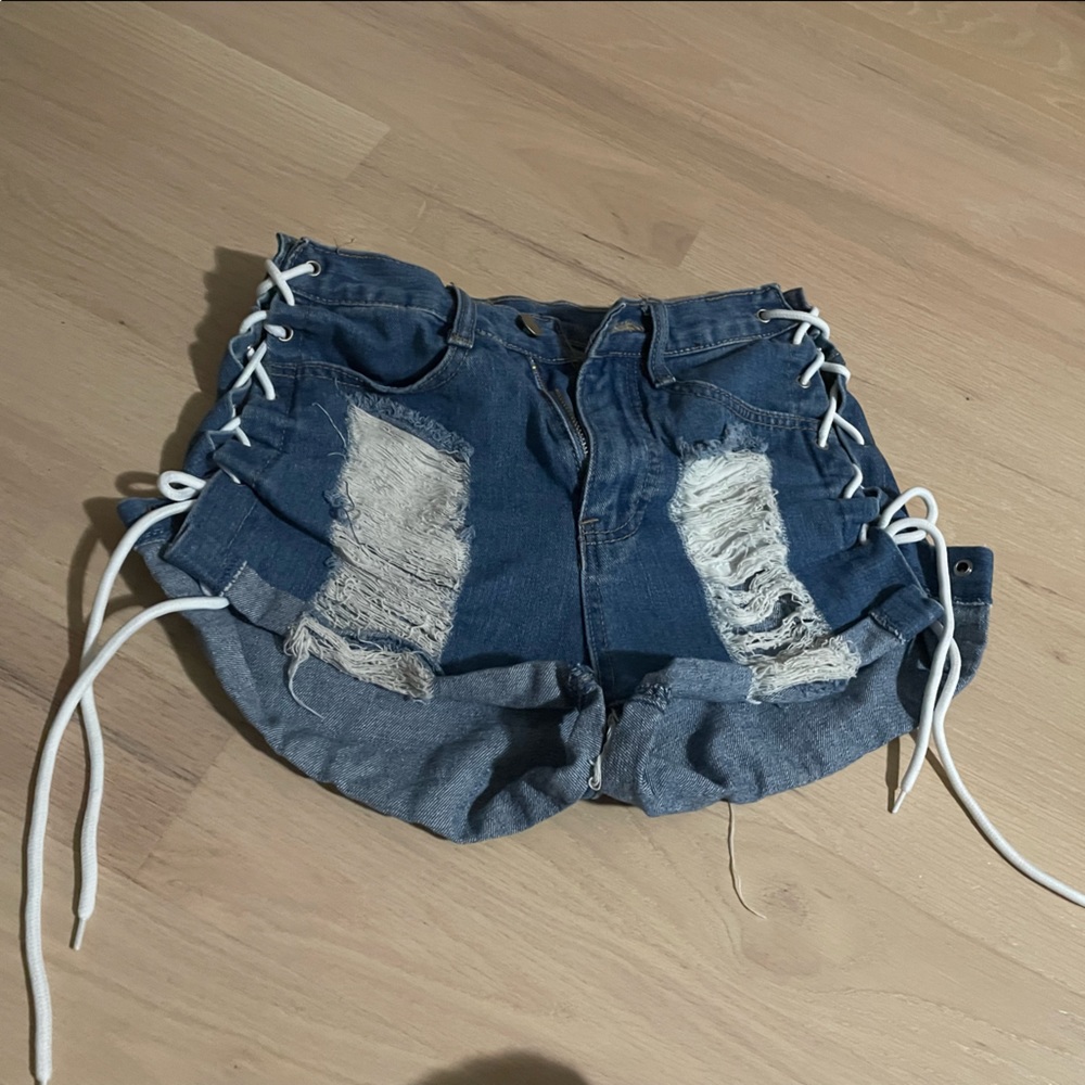 SHEIN lace up shorts